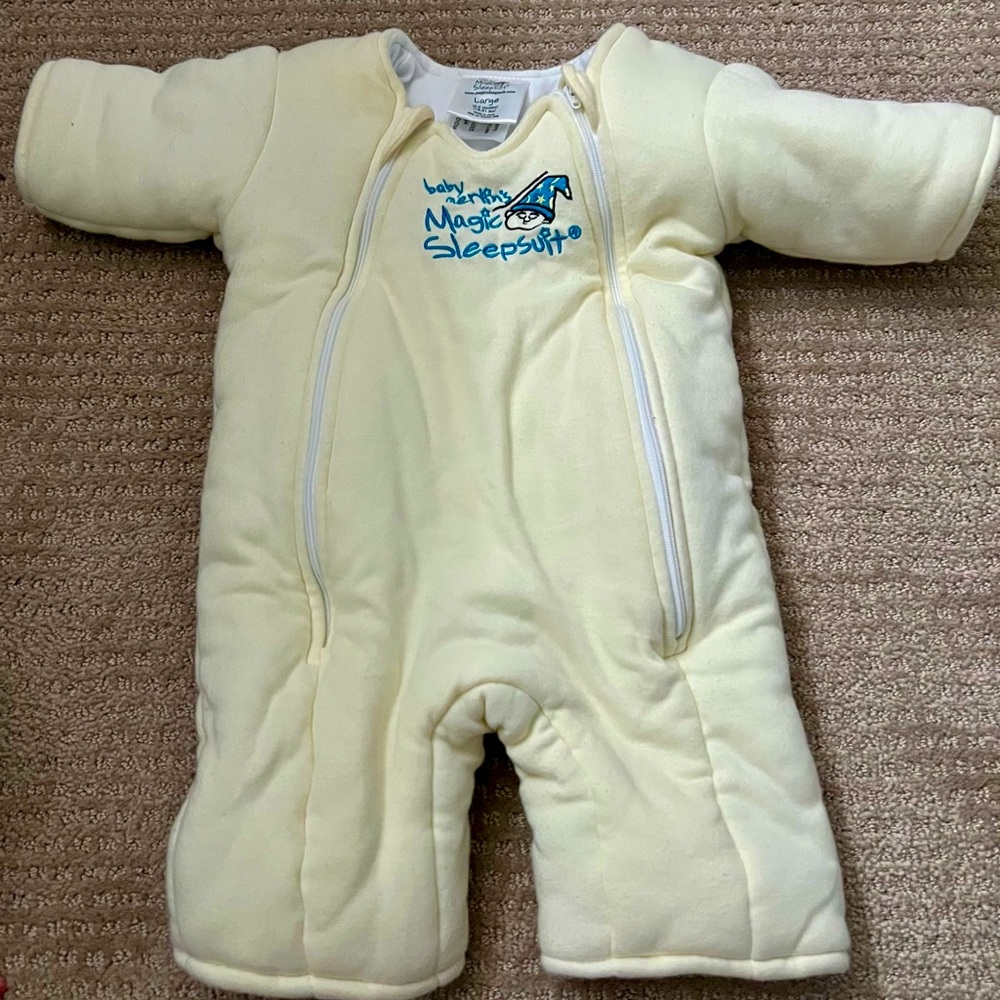 Large Magic Merlin Yellow Cotton Sleepsuit